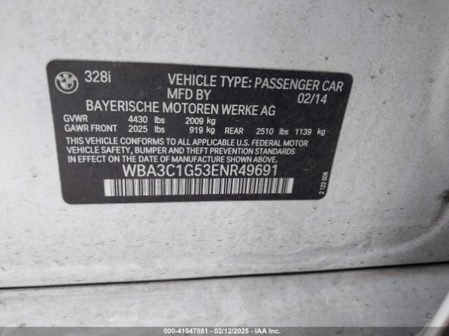 WBA3C1G53ENR49691 BMW 328I