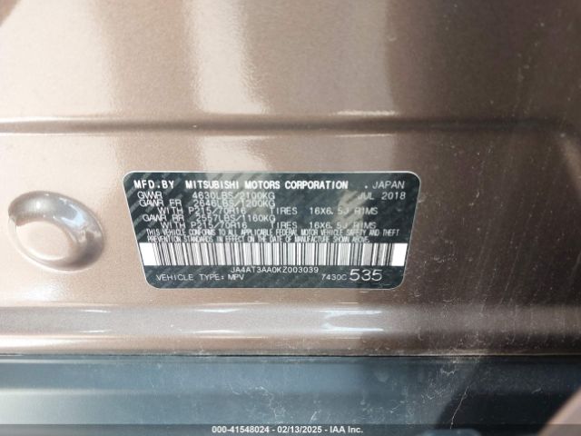 JA4AT3AA0KZ003039 Mitsubishi Eclipse Cross Es