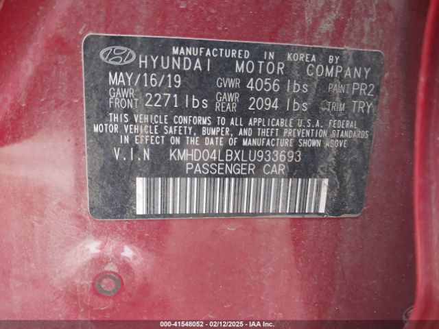 KMHD04LBXLU933693 Hyundai Elantra Sport