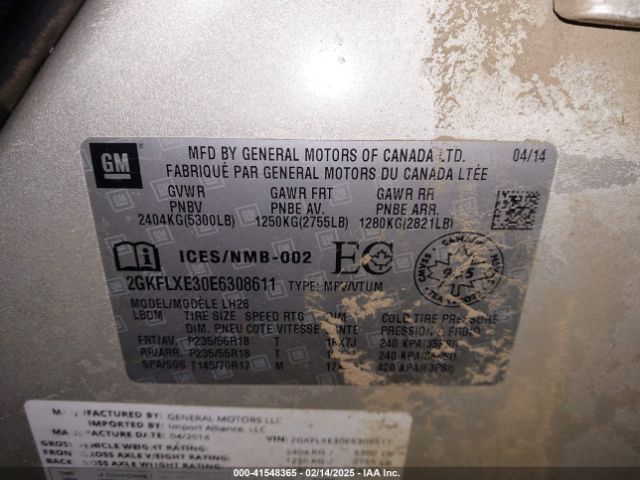 2GKFLXE30E6308611 GMC Terrain Slt-1