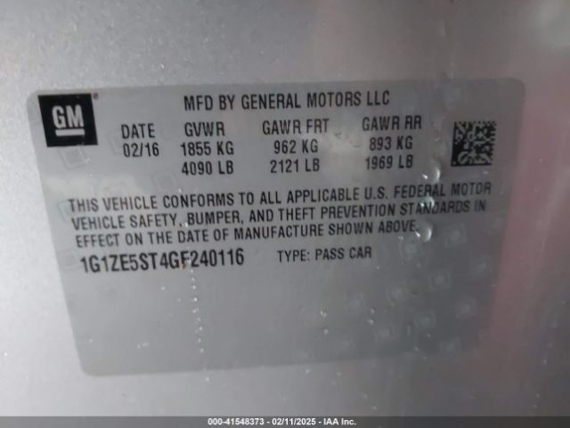 1G1ZE5ST4GF240116 Chevrolet MALIBU 1LT