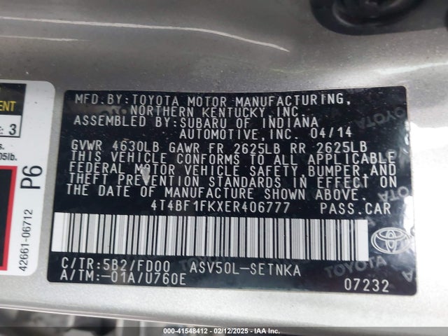 Toyota CAMRY LE 2014 4T4BF1FKXER406777 Image 9