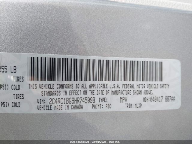 2C4RC1BG9HR745099 Chrysler Pacifica Touring-l