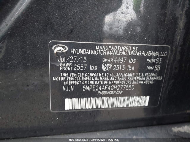 Hyundai SONATA SE 2016 5NPE24AF4GH277550 Image 9