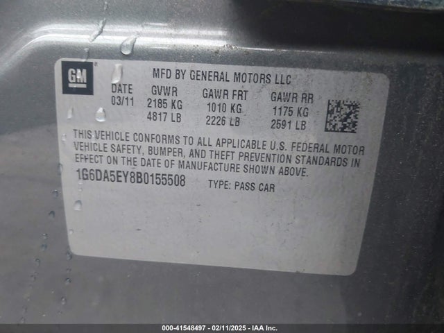 2011 CADILLAC CTS 1G6DA5EY8B0155508 Photo 8