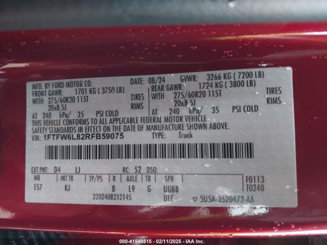 1FTFW6L82RFB59075 Ford F-150 King Ranch
