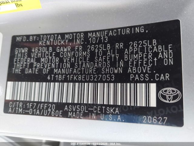 4T1BF1FK8EU327053 Toyota CAMRY SE