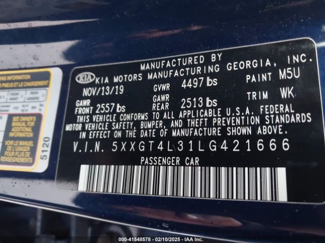 5XXGT4L31LG421666 KIA Optima Lx