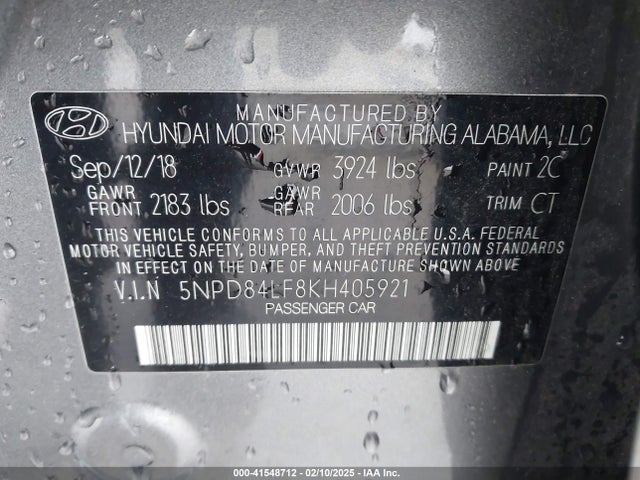 Hyundai ELANTRA SEL 2019 5NPD84LF8KH405921 Image 9