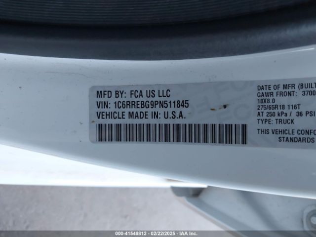 1C6RREBG9PN511845 RAM 1500 Big Horn  4x2 6'4 Box