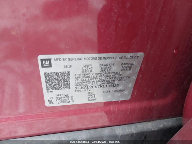 3GKALVEV7KL133426 GMC Terrain Slt