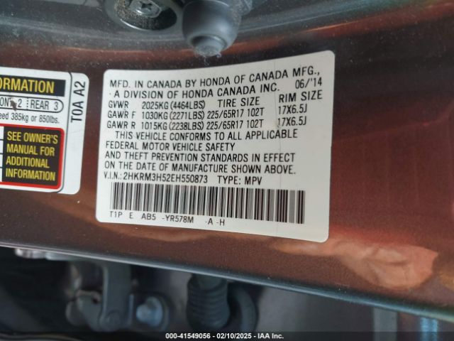2HKRM3H52EH550873 Honda CR-V EX