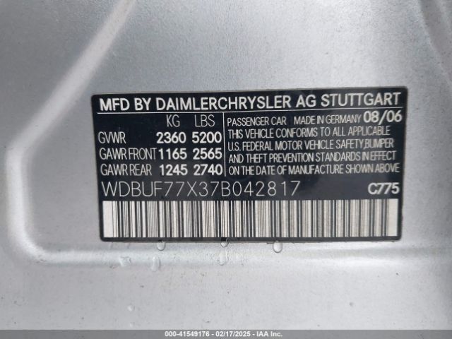 2007 MERCEDES-BENZ E 63 AMG WDBUF77X37B042817 Photo 8