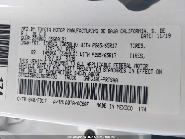 3TMDZ5BN3LM085351 Toyota Tacoma Trd Sport