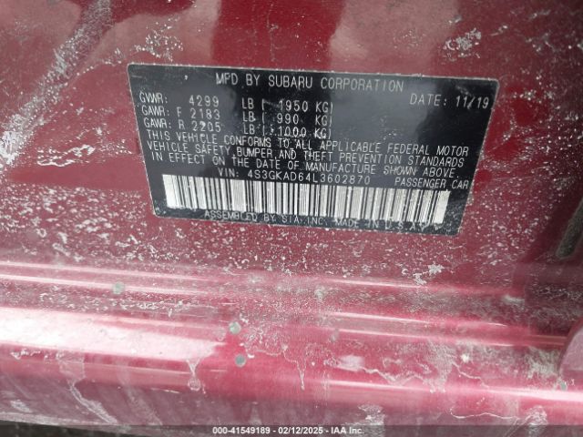 4S3GKAD64L3602870 Subaru Impreza Premium