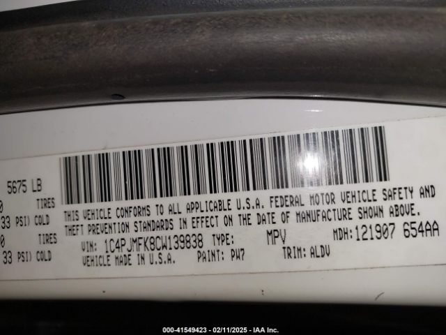 2012 JEEP LIBERTY 1C4PJMFK8CW139838 Photo 8