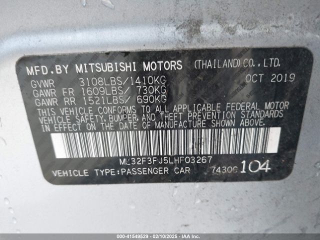 ML32F3FJ5LHF03267 Mitsubishi Mirage G4 Es