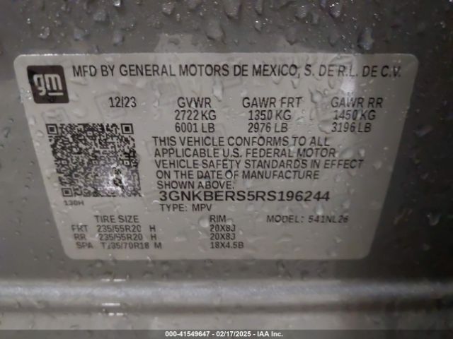 3GNKBERS5RS196244 Chevrolet Blazer Fwd Rs