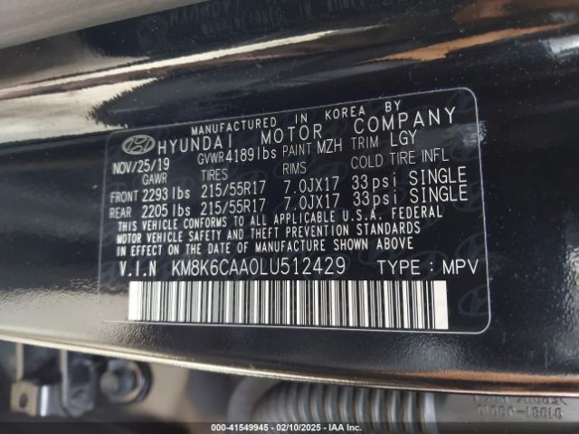 KM8K6CAA0LU512429 Hyundai Kona Sel Plus