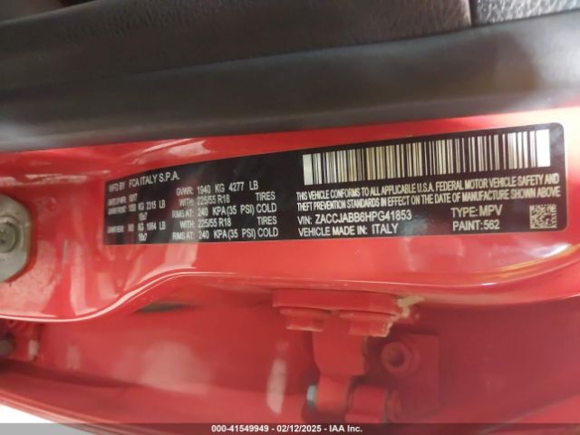 ZACCJABB6HPG41853 Jeep Renegade Altitude Fwd