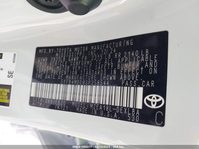 Toyota COROLLA LE 2025 5YFB4MDE8SP258544 Image 9