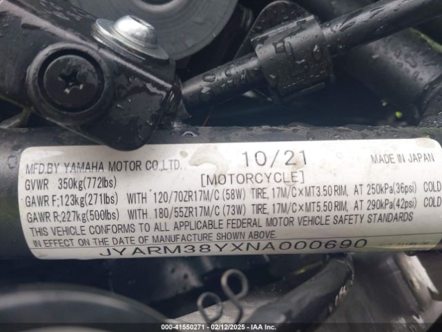 2022 YAMAHA YZFR7 JYARM38YXNA000690 Photo 9