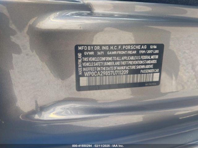2007 PORSCHE BOXSTER WP0CA29857U711209 Photo 8