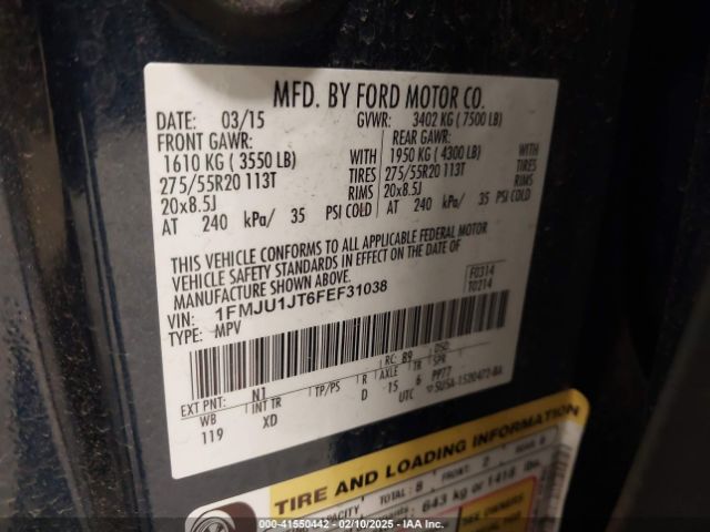 1FMJU1JT6FEF31038 Ford Expedition Xlt