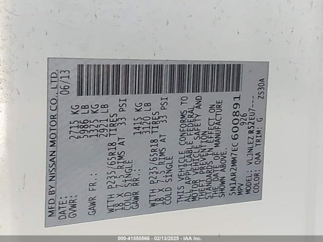 Nissan Pathfinder Sv 2014 5N1AR2MM7EC600891 Image 9