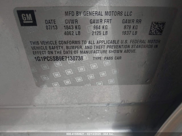 Chevrolet Cruze 1lt Auto 2014 1G1PC5SB9E7130738 Image 9