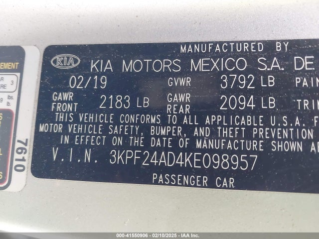 KIA Forte Lxs 2019 3KPF24AD4KE098957 Image 9