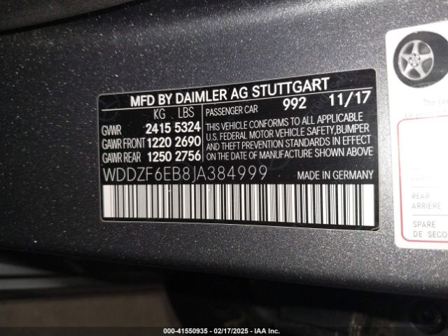 2018 MERCEDES-BENZ AMG E 43 WDDZF6EB8JA384999 Photo 8