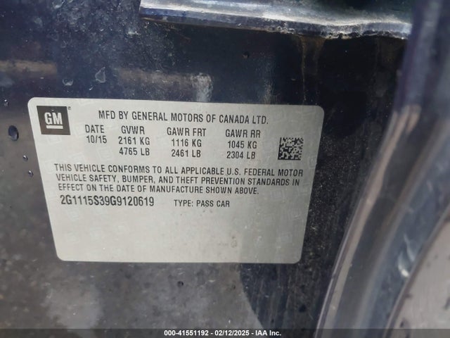 Chevrolet Impala 2lt 2016 2G1115S39G9120619 Image 9