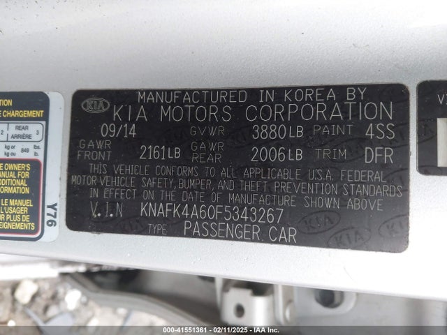 KIA FORTE LX 2015 KNAFK4A60F5343267 Image 9