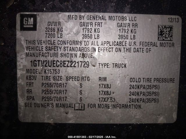 1GTV2UEC8EZ221729 GMC Sierra 1500 Sle
