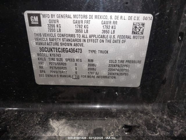 3GCUKTEC3EG436473 Chevrolet Silverado 1500 High Country