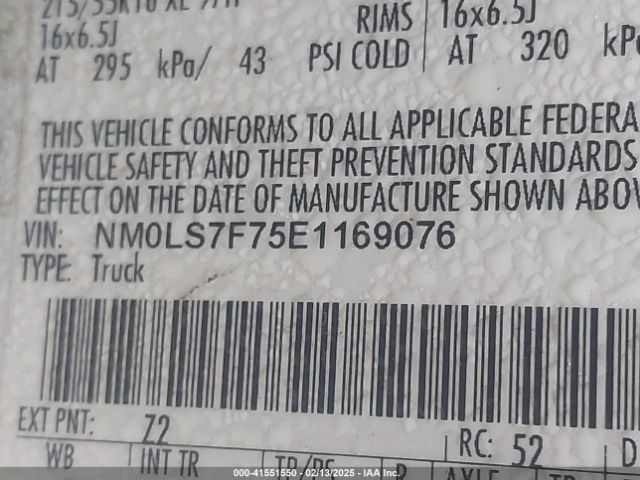 NM0LS7F75E1169076 Ford Transit Connect Xlt