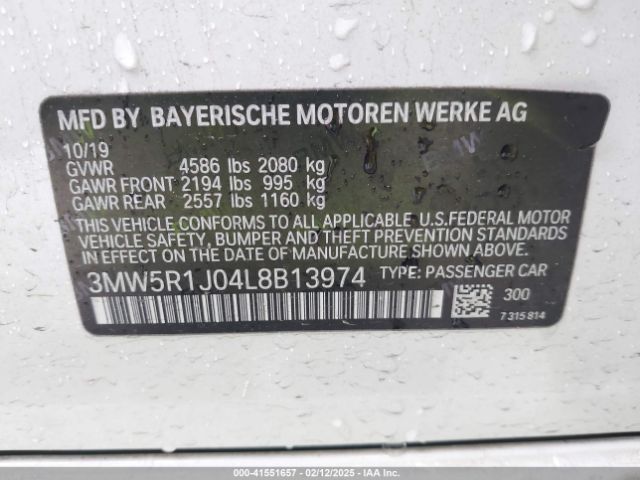 3MW5R1J04L8B13974 BMW 330I