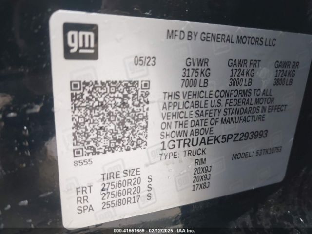 1GTRUAEK5PZ293993 GMC Sierra 1500 4wd Double Cab Standard Box Pro