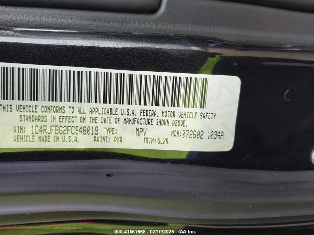 Jeep Grand Cherokee Limited 2015 1C4RJFBG2FC948019 Image 9