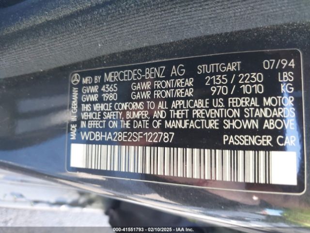 1995 MERCEDES-BENZ C WDBHA28E2SF122787 Photo 8