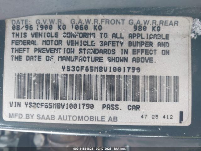 1997 SAAB 9000 YS3CF65M8V1001790 Photo 8