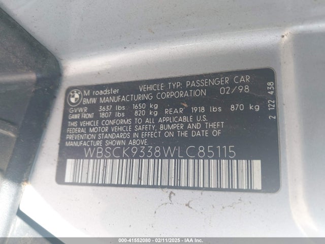 1998 BMW M WBSCK9338WLC85115 Photo 8