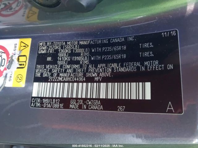 2T2ZZMCA8HC044964 Lexus RX 350