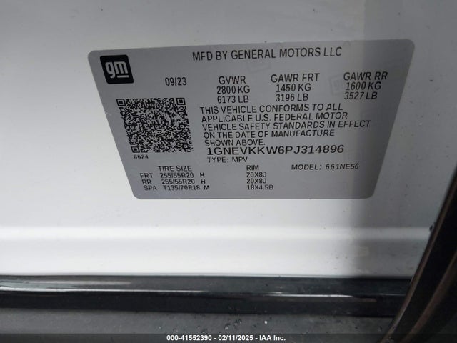 1GNEVKKW6PJ314896 Chevrolet Traverse Awd Premier