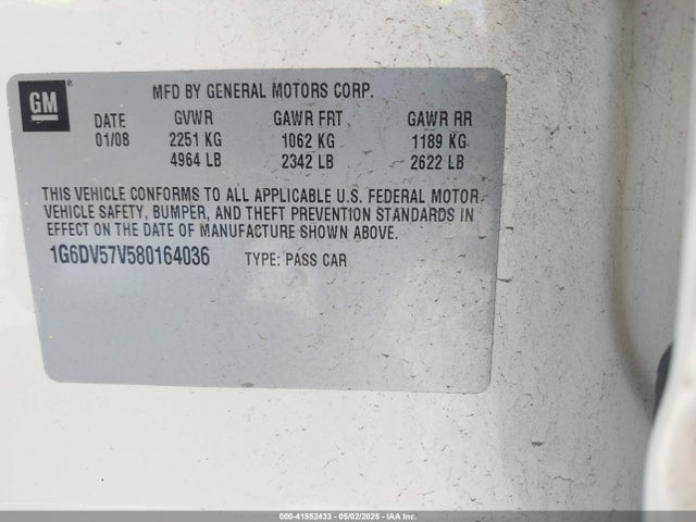 2008 CADILLAC CTS 1G6DV57V580164036 Photo 8