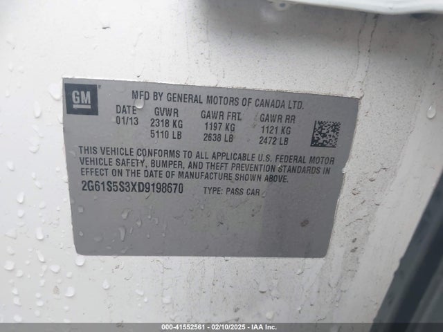 2013 CADILLAC XTS 2G61S5S3XD9198670 Photo 8