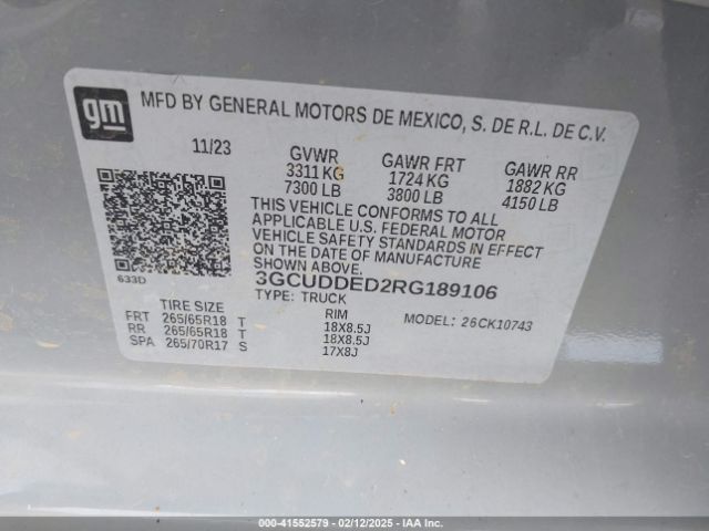 3GCUDDED2RG189106 Chevrolet Silverado 1500 4wd  Standard Bed Lt