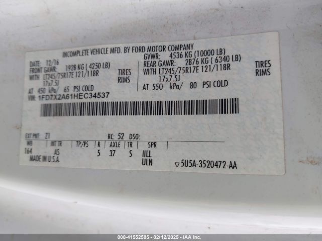 1FD7X2A61HEC34537 Ford F-250 Xl
