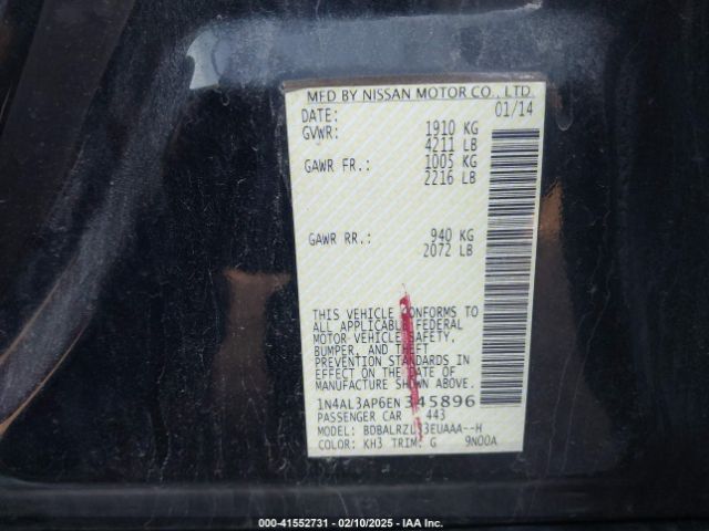 1N4AL3AP6EN345896 Nissan Altima 2.5 S